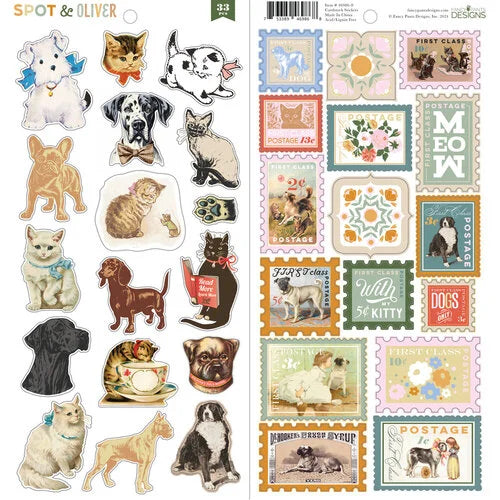 Fancy Pants Designs - Spot And Oliver Collection - 12 x 12 Cardstock Sticker Sheet