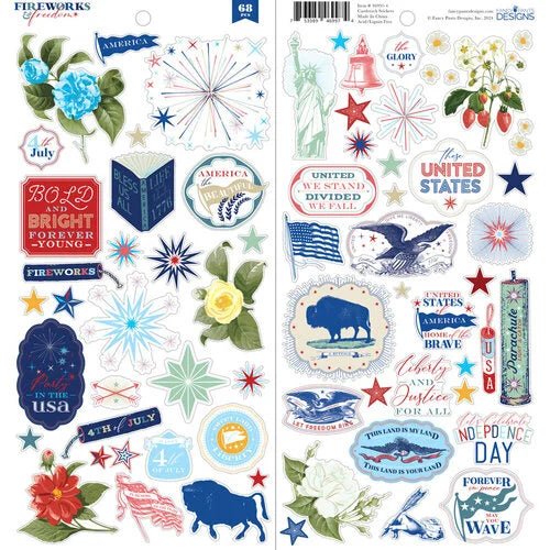 Fancy Pants Designs - Fireworks and Freedom Collection - 12 x 12 Cardstock Sticker Sheet