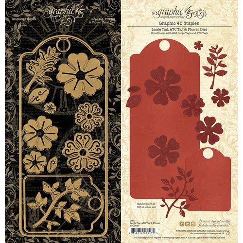 Graphic 45 - Large Tag, ATC Tag, and Flower Dies