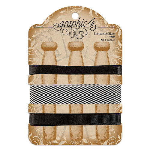 Graphic 45 - Staples Embellishments Collection - Photogenic Black Trim