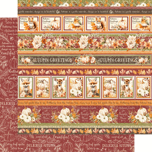 Graphic 45 - Autumn Greetings Collection - 12 x 12 Double Sided Paper - Thanks And Giving