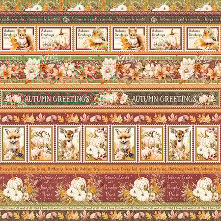 Graphic 45 - Autumn Greetings Collection - 12 x 12 Double Sided Paper - Thanks And Giving