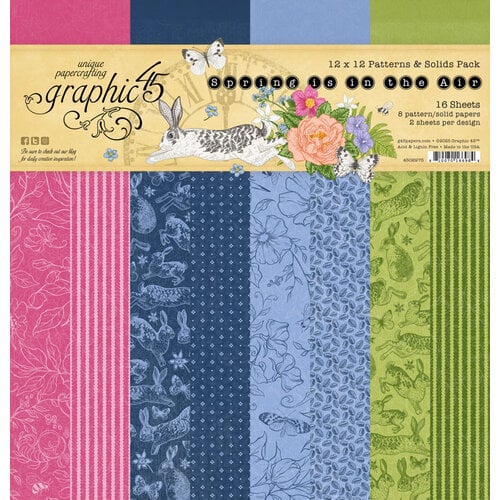Graphic 45 - Spring Is In The Air Collection - 12 x 12 Patterns And Solids Paper Pack