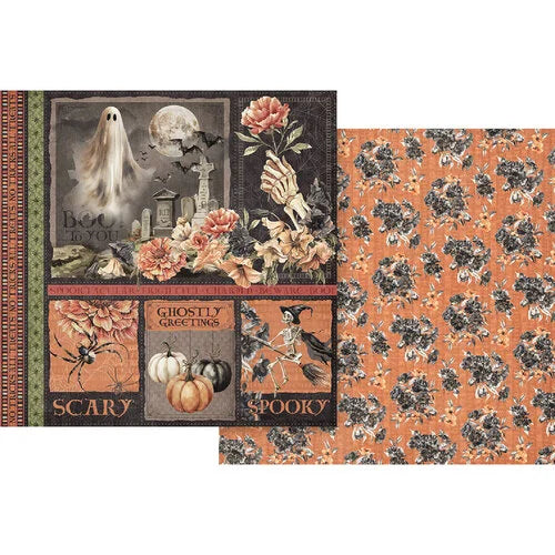 Graphic 45 - Ghostly Greetings - 12 X 12 Double Sided Paper - Ghostly Greetings