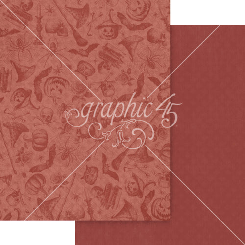 Graphic 45 - Ghostly Greetings - 8.5 X 11 Patterns And Solids Paper Pack