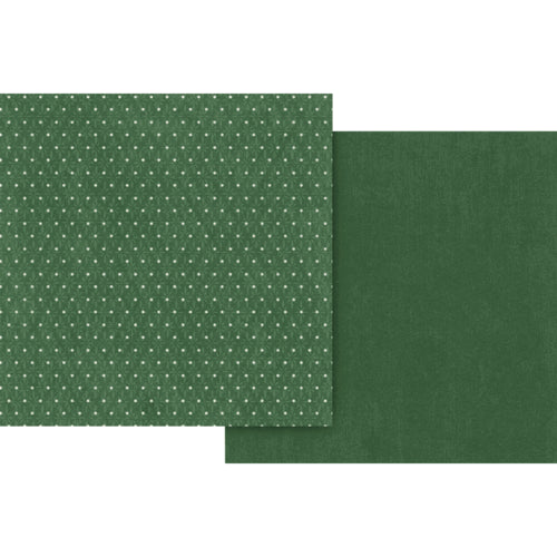 Graphic 45 - Deck The Halls - 12 X 12 Double Sided Paper - Holly Green Pattern and Solid
