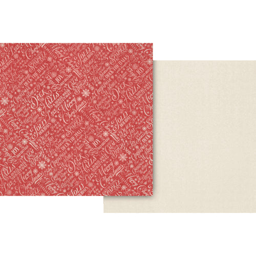 Graphic 45 - Deck The Halls - 12 X 12 Double Sided Paper - Snowdrift White Pattern and Solid