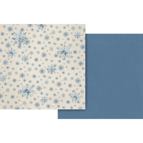 Graphic 45 - Deck The Halls - 12 X 12 Double Sided Paper - Winterland Blue Pattern and Solid