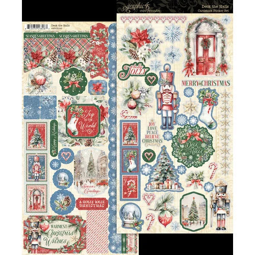 Graphic 45 - Deck The Halls - Cardstock Stickers