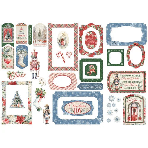 Graphic 45 - Deck The Halls - Chipboard Pieces - Tags And Frames