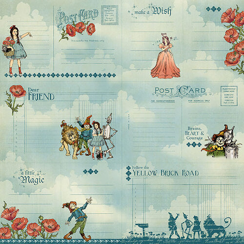 Graphic 45 - Wonder Of Oz - 12 x 12 Double Sided Paper - Over the Rainbow