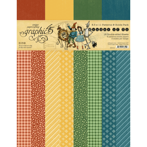 Graphic 45 - Wonder Of Oz - 8.5 x 11 Patterns And Solids Paper Pack