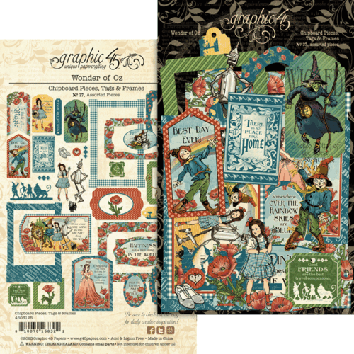 Graphic 45 - Wonder Of Oz - Ephemera - Tags And Frames