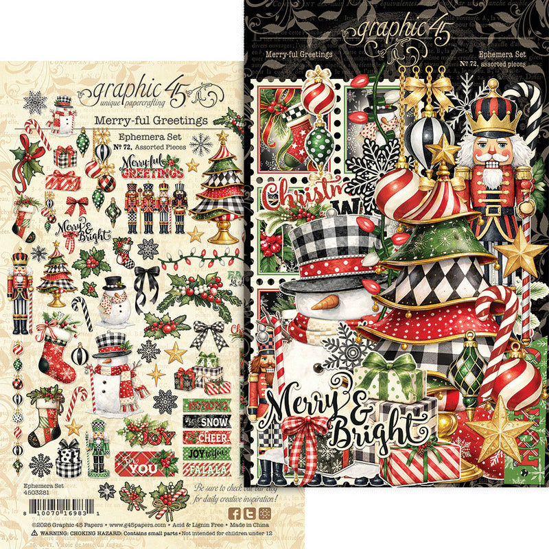 Graphic 45 - Merry-Ful Greetings - Ephemera