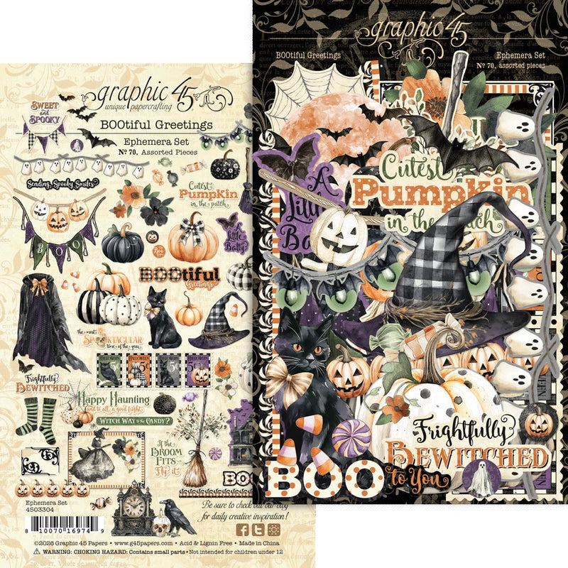 Graphic 45 - BOOtiful Greetings - Ephemera