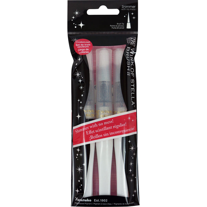 Zig Kuretake - Wink Of Stella Brush II - 3 Color Set - Clear