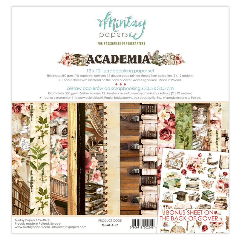 Mintay Papers - Academia Collection - 12 x 12 Paper Set