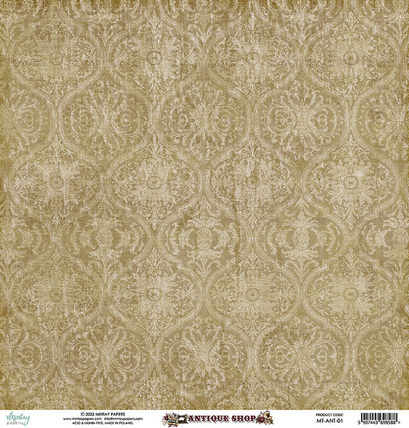 Mintay Papers - Antique Shop Collection - 12 x 12 Double Sided Paper - 01