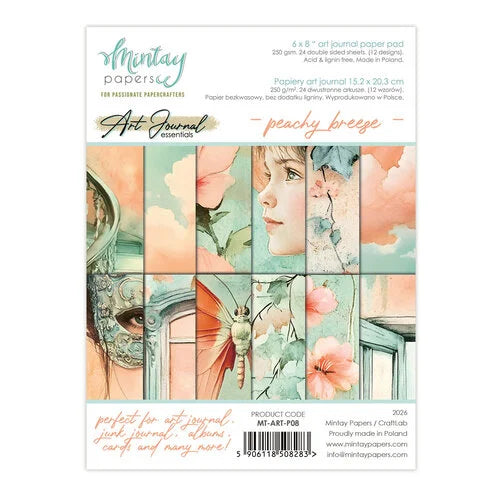 Mintay Papers - 6 x 8 Art Journal Paper Pad - Peachy Breeze