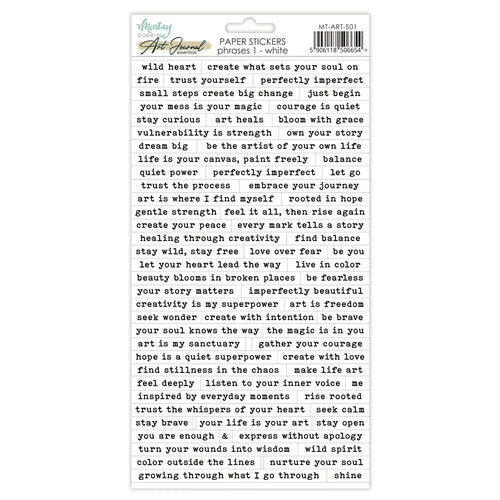 Mintay Papers - 6 x 12 Art Journal Stickers - Phrases 1 - White