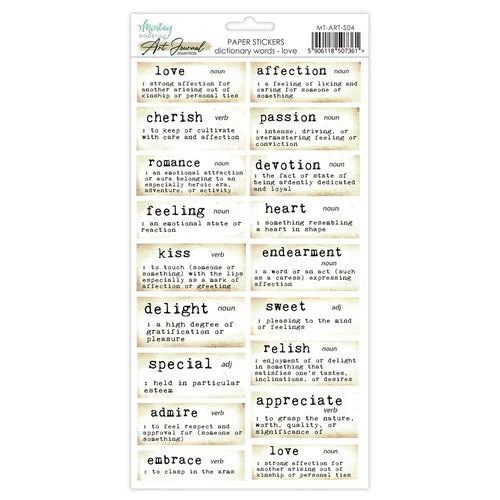 Mintay Papers - 6 x 12 Art Journal Stickers - Dictionary Words - Love