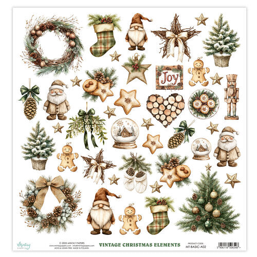 Mintay Papers - 12 x 12 Single Sided Paper - Elements - Rustic Christmas