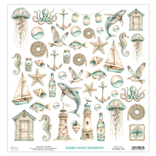 Mintay Papers - 12 x 12 Single Sided Paper - Elements - Azure Coast