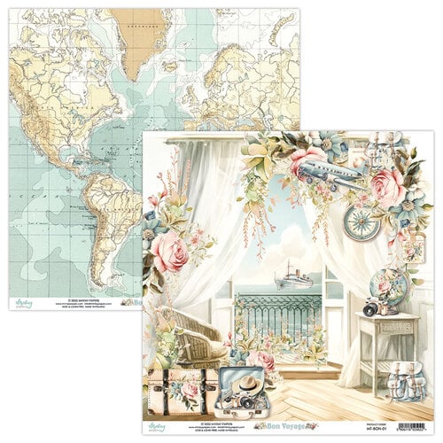 Mintay Papers - Bon Voyage Collection - 12 x 12 Double Sided Paper - 01