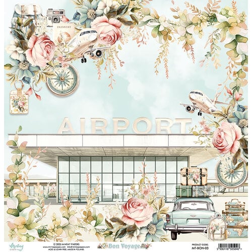 Mintay Papers - Bon Voyage Collection - 12 x 12 Double Sided Paper - 03