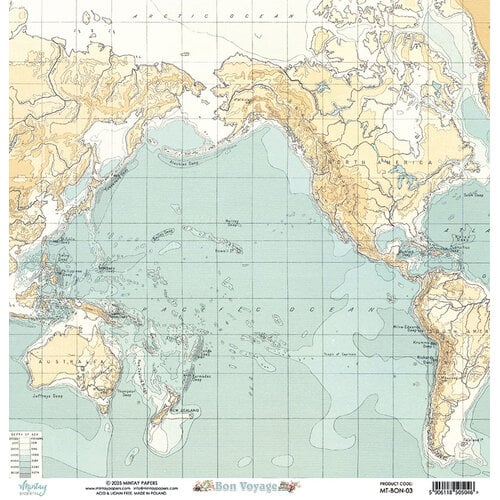 Mintay Papers - Bon Voyage Collection - 12 x 12 Double Sided Paper - 03