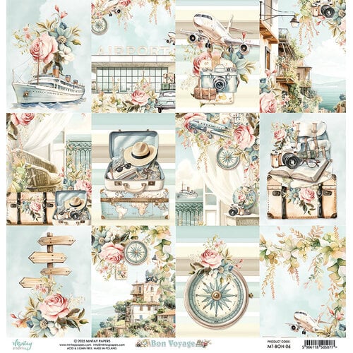 Mintay Papers - Bon Voyage Collection - 12 x 12 Double Sided Paper - 06