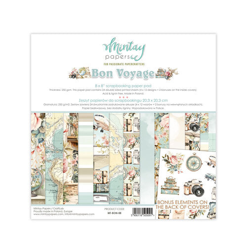 Mintay Papers - Bon Voyage Collection - 8 x 8 Paper Pad