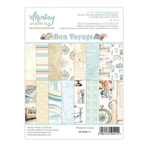 Mintay Papers - Bon Voyage Collection - 6 x 8 Paper Pad - Add-On