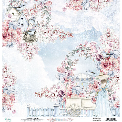 Mintay Papers - Elodie Collection - 12 x 12 Double Sided Paper - 01