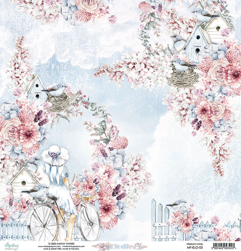 Mintay Papers - Elodie Collection - 12 x 12 Double Sided Paper - 03