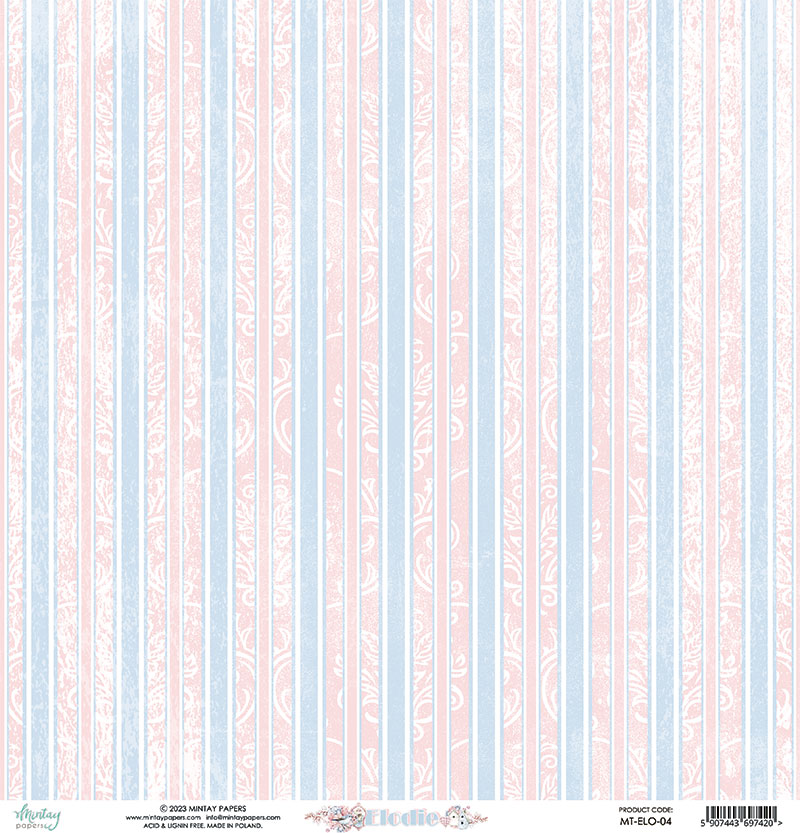 Mintay Papers - Elodie Collection - 12 x 12 Double Sided Paper - 04