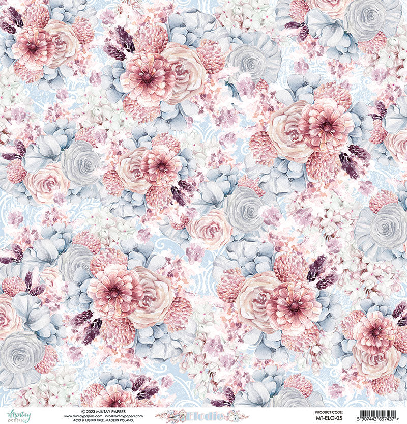 Mintay Papers - Elodie Collection - 12 x 12 Double Sided Paper - 05