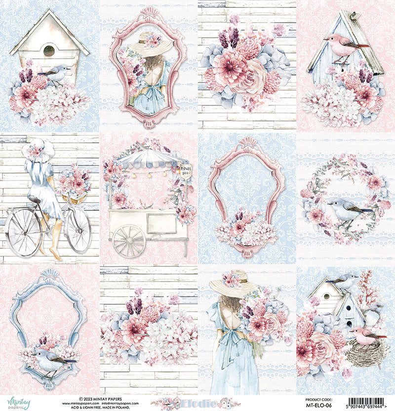 Mintay Papers - Elodie Collection - 12 x 12 Double Sided Paper - 06