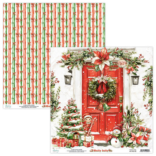 Mintay Papers - Holly Jolly - 12 x 12 Double Sided Paper - 02