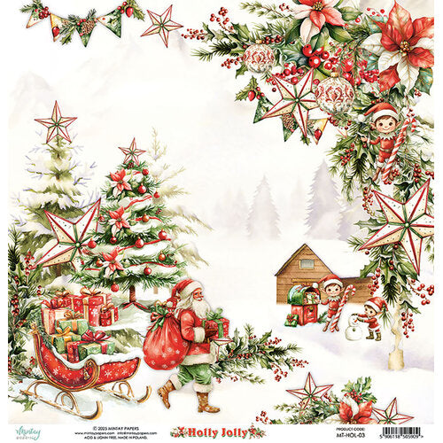 Mintay Papers - Holly Jolly - 12 x 12 Double Sided Paper - 03