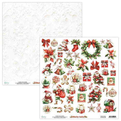 Mintay Papers - Holly Jolly - 12 x 12 Double Sided Paper - Elements