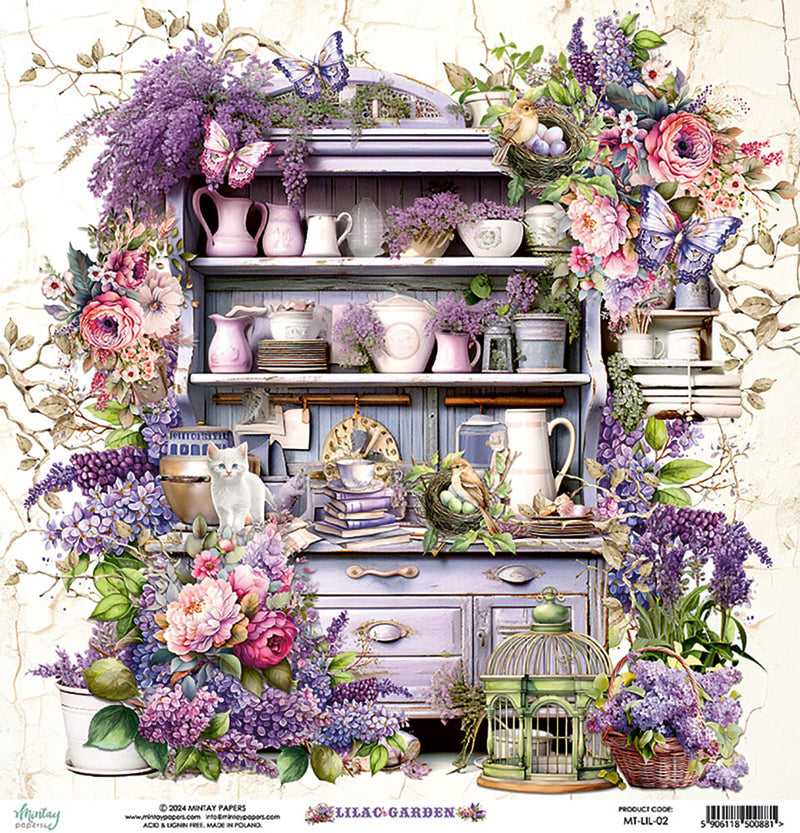 Mintay Papers - Lilac Garden Collection - 12 x 12 Double Sided Paper - 02