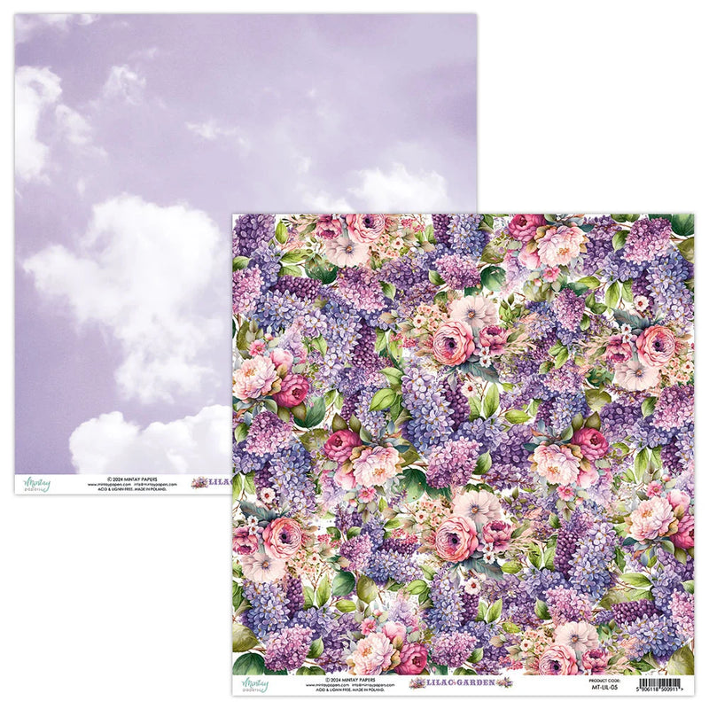 Mintay Papers - Lilac Garden Collection - 12 x 12 Double Sided Paper - 05