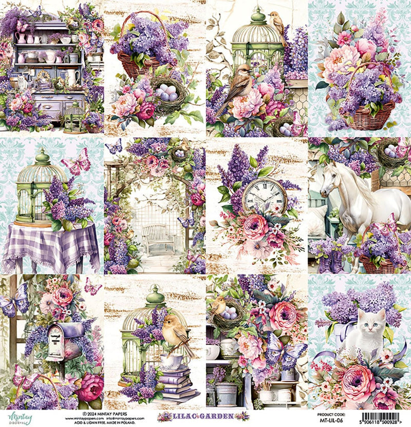 Mintay Papers - Lilac Garden Collection - 12 x 12 Double Sided Paper - 06
