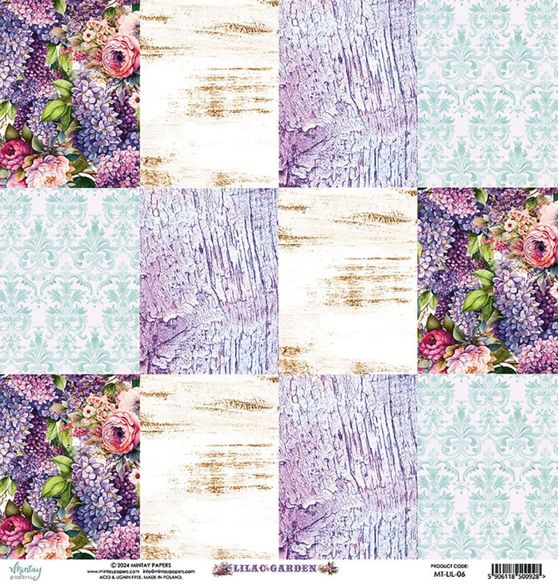 Mintay Papers - Lilac Garden Collection - 12 x 12 Double Sided Paper - 06