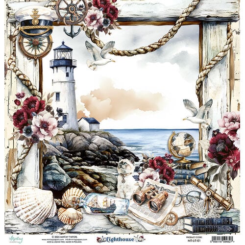 Mintay Papers - Lighthouse Collection - 12 x 12 Double Sided Paper - 01