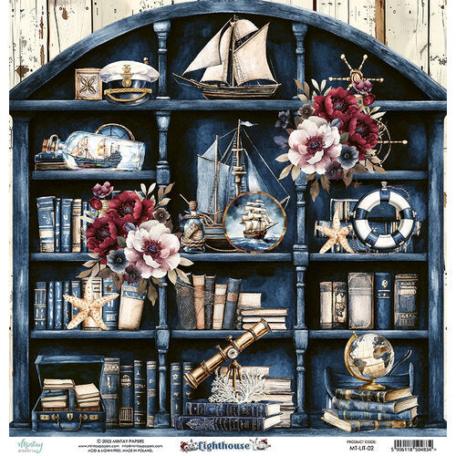 Mintay Papers - Lighthouse Collection - 12 x 12 Double Sided Paper - 02