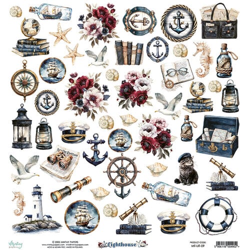 Mintay Papers - Lighthouse Collection - 12 x 12 Double Sided Paper - Elements
