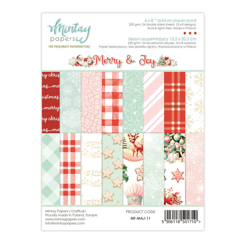 Mintay Papers - Merry & Joy - 6 x 8 Paper Pad Add-On