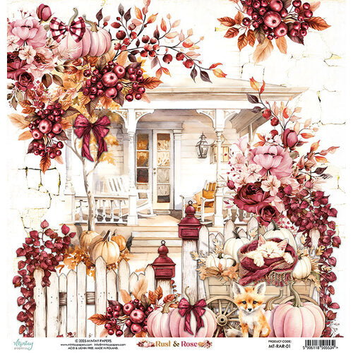 Mintay Papers - Rust & Rose Collection - 12 x 12 Double Sided Paper - 01